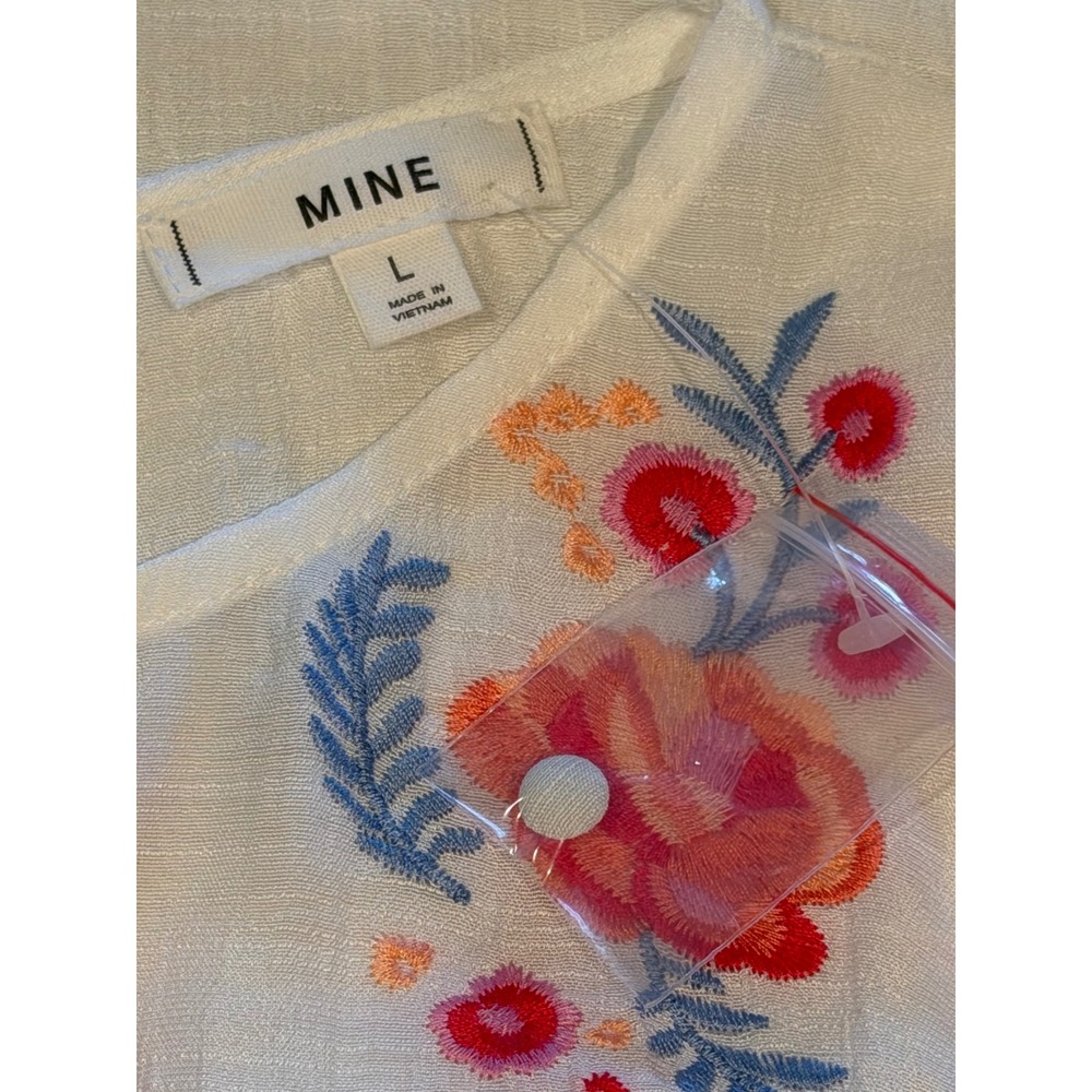 MINE White Embroidered Flutter Sleeve Dress - Picture 6 of 7